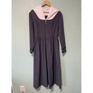 Scarlet Darkness Women's Dark Grey Pioneer‎ Collar Whimsygoth Midi Dress Large